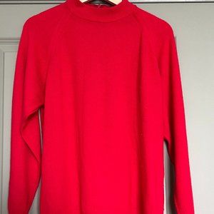Medium Red Mock Neck Sweater - 38 Made in USA